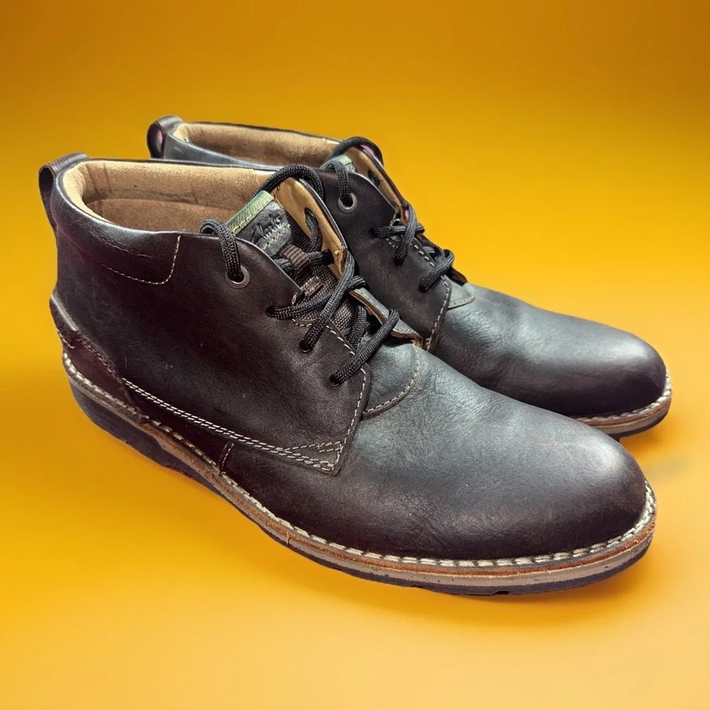 CLARKS EDGEWICK MID CASUAL LEATHER CHUKKA  BOOTS SHOES 12